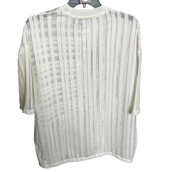 ASOS Oversized fit white cutout tee coverup XS NWOT - Picture 2 of 4